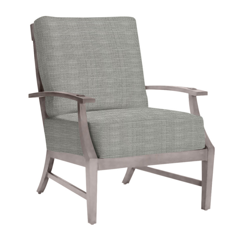 Croquet Patio Chair with Cushions, Rollo Silver InsideOut® Linen, Welt, Oyster