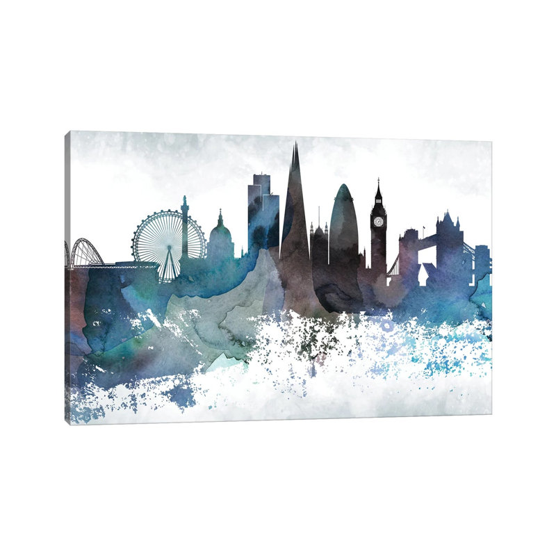 London Bluish Skylines - Wrapped Canvas Painting, 101.6 cm H x 66.04 cm W