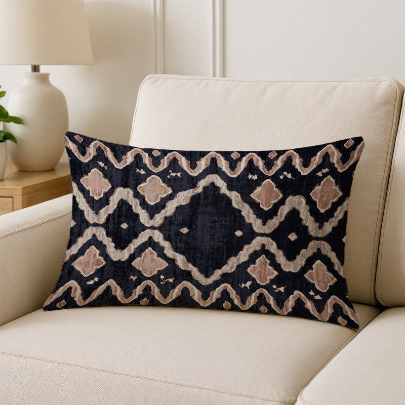 Coussin décoratif intérieur et extérieur Modern, Gris géométrique 45, Rectangle H 14 po x l 20 po
