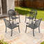 Chaise de patio en fonte d'aluminium 4 pièces avec structure et coussins-1217085274