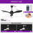 Karlena 48'' Bedroom Ceiling Fan without Light with Remote Control 6-Speed Reversible Noiseless DC Motor-1113593150