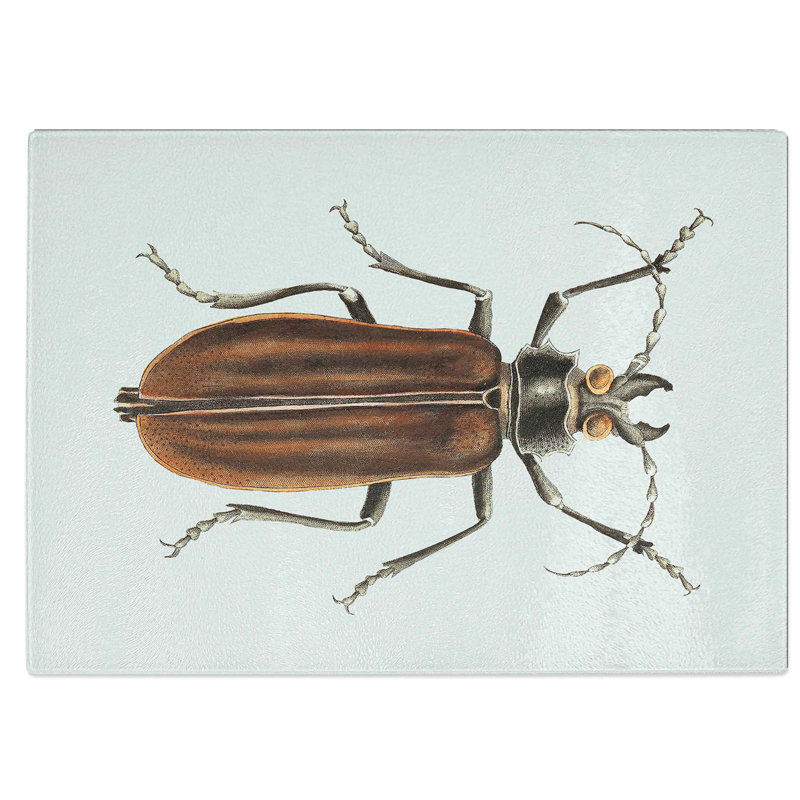 Tempered Glass Beetle Chopping Board, 28.5 cm W x 20 cm L