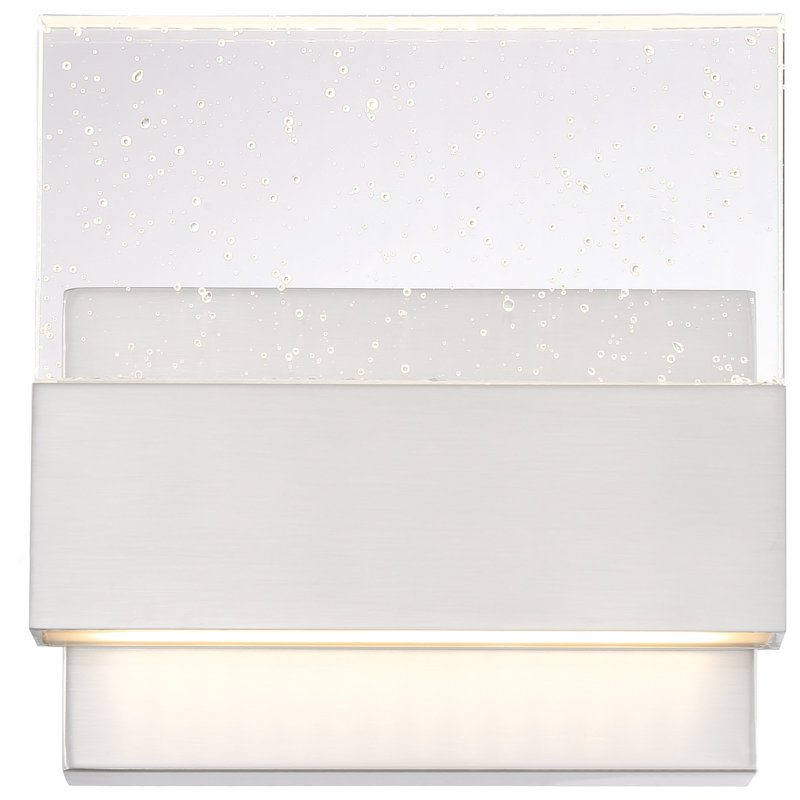 Hildebran LED Flush Mounted Sconce, Polished Nickel, 7" H x 7.25" W x 2.5" D