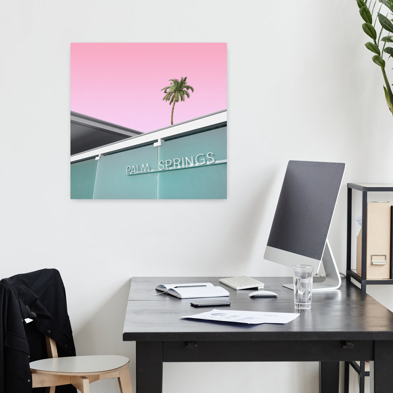 Art contemporain, paysage de palmier abstrait, art tropical, H 18 po x l 18 po