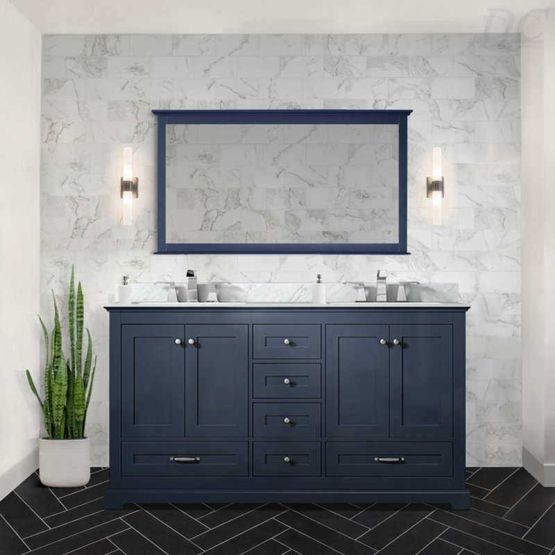 Meuble-lavabo double 60 po X P 22 po D, Marine