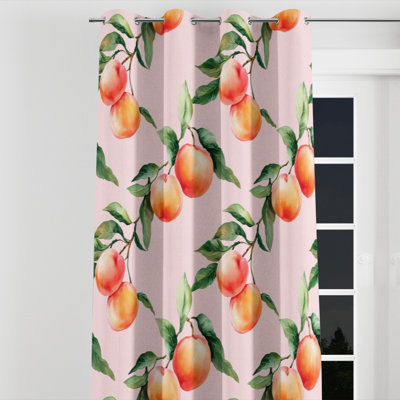 Rideaux pour fille à tons chauds pour chambre à coucher - Rideau simple mignon à œillets pastel Peachy - 1 panneau