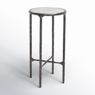 Evelynn Glass Cross Legs End Table