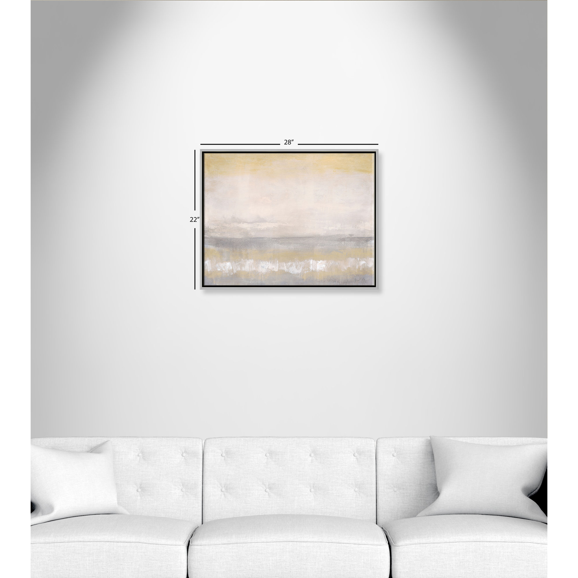 Morning Calm 2 - Floater Frame Painting Print on Canvas, Silver Framed, 22" H x 28" W x 2" D