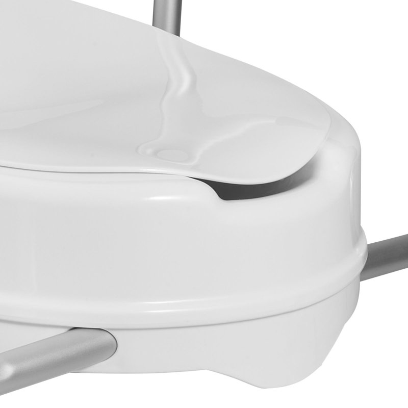 Raised Toilet Seat with Arms, 300 lbs Load Capacity, 4-Inch Lift Height, Widened Commode Elevated Toilet Seat Riser with Padded Handles for Seniors, Elderly, Handicap, Disabled, and Adults Use