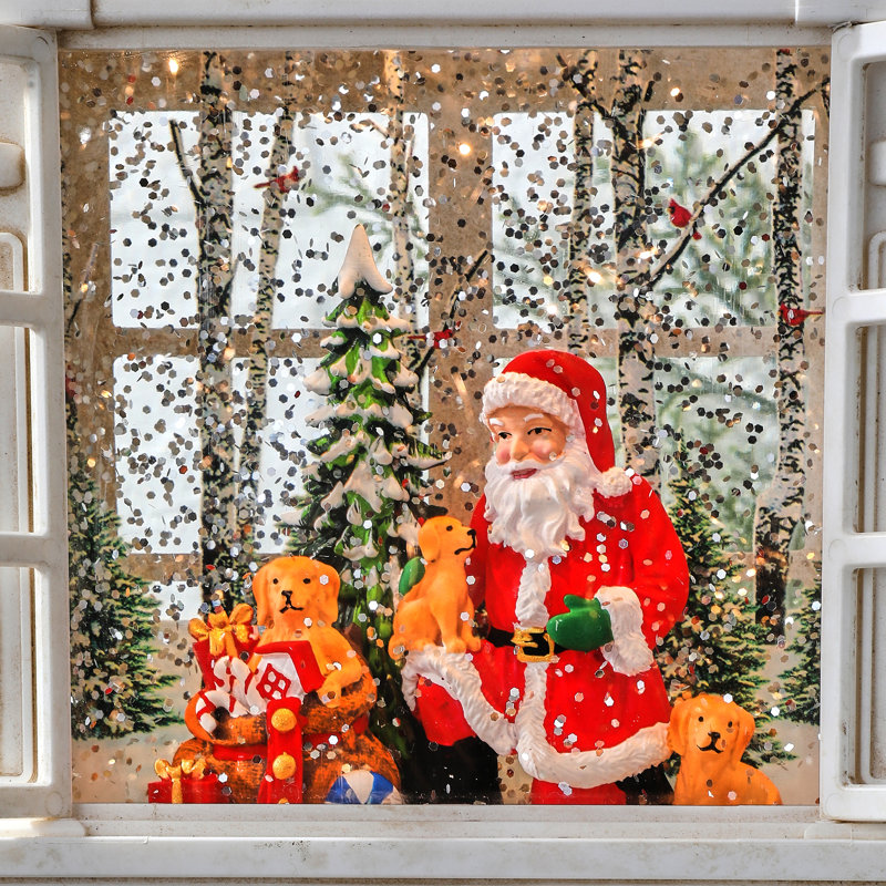 9" LED Santa Tree Arch Window Globe