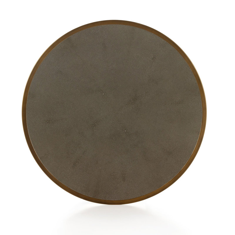 Shagreen Nesting Coffee Table, Antique Brass, Gray Shagreen