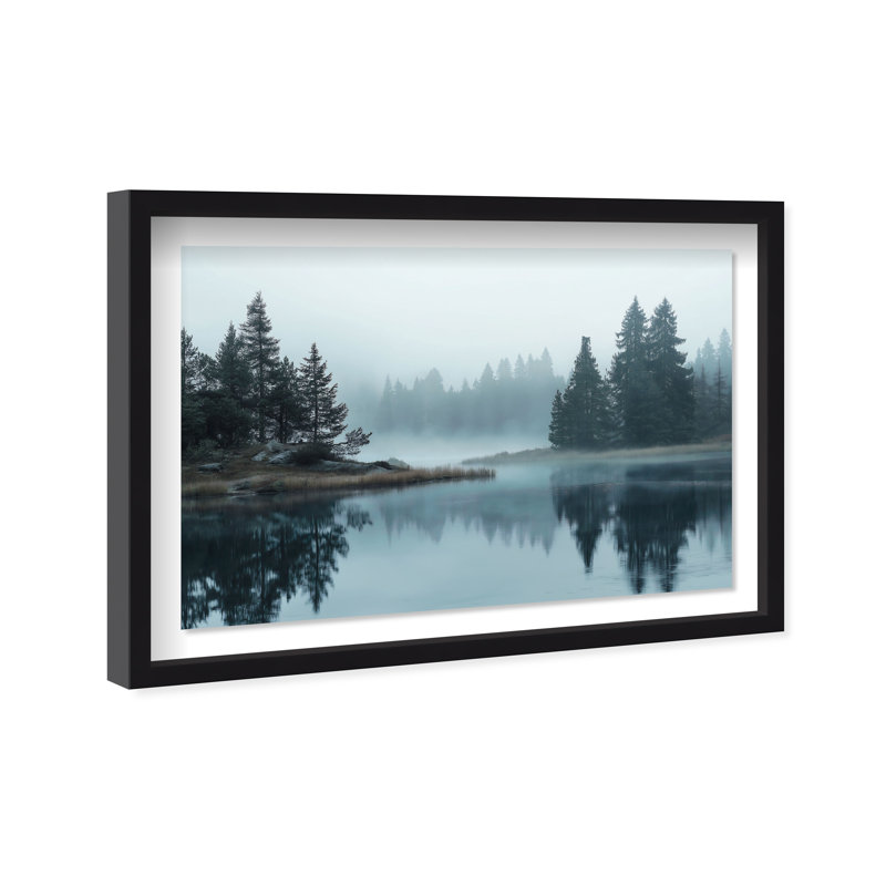 Morning Lake II Framed Graphic Art, 31.5" H x 46.5" W, Black Shadowbox