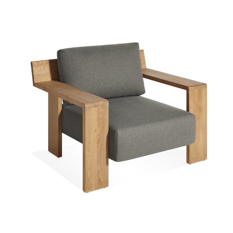 Ridge Outdoor Teak Lounge Chair, Toohey Charcoal
