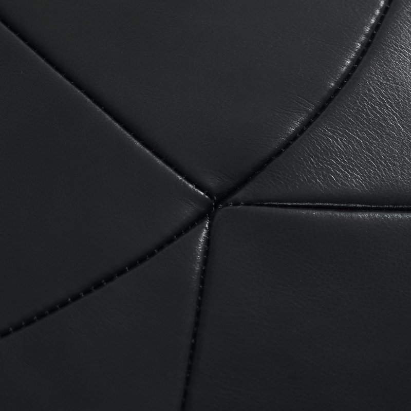 Repose-pieds en cuir italien pleine fleur, Noir