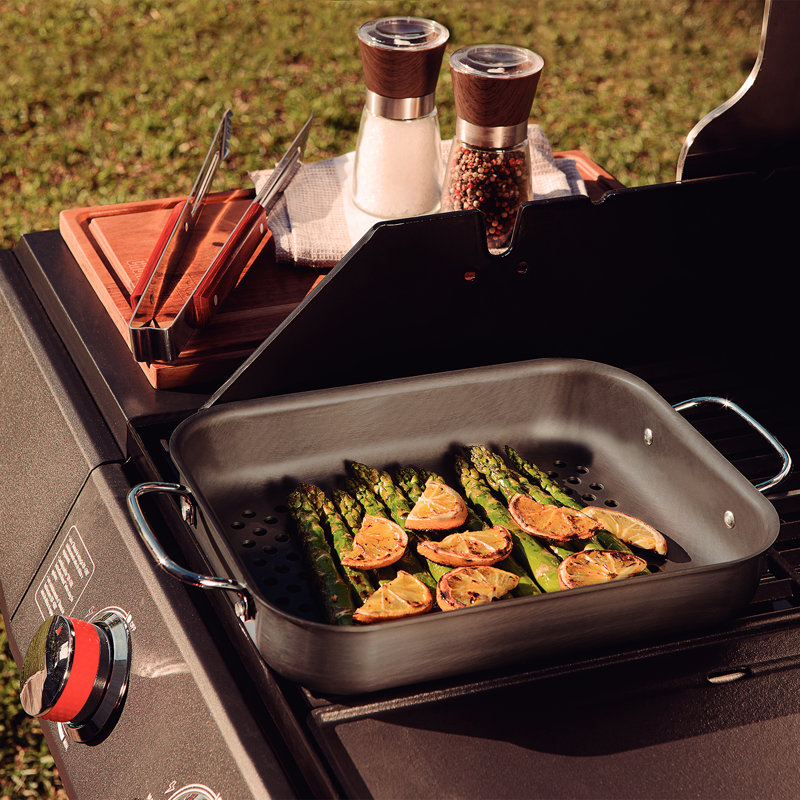Tramontina Anodised Aluminium Rectangular Grill Pan 37.2 x 23.6 cm