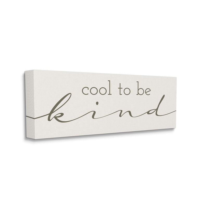 Cool to Be Kind Motivational Canvas Wall Art