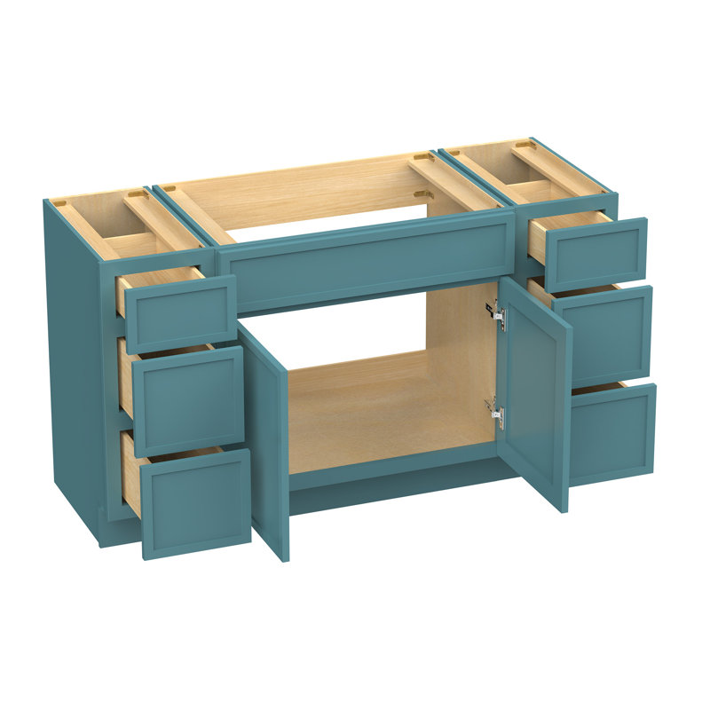 Base de meuble-lavabo simple 60 po seulement, Bleu sarcelle
