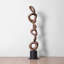 Objet décoratif en bois massif brun et noir
