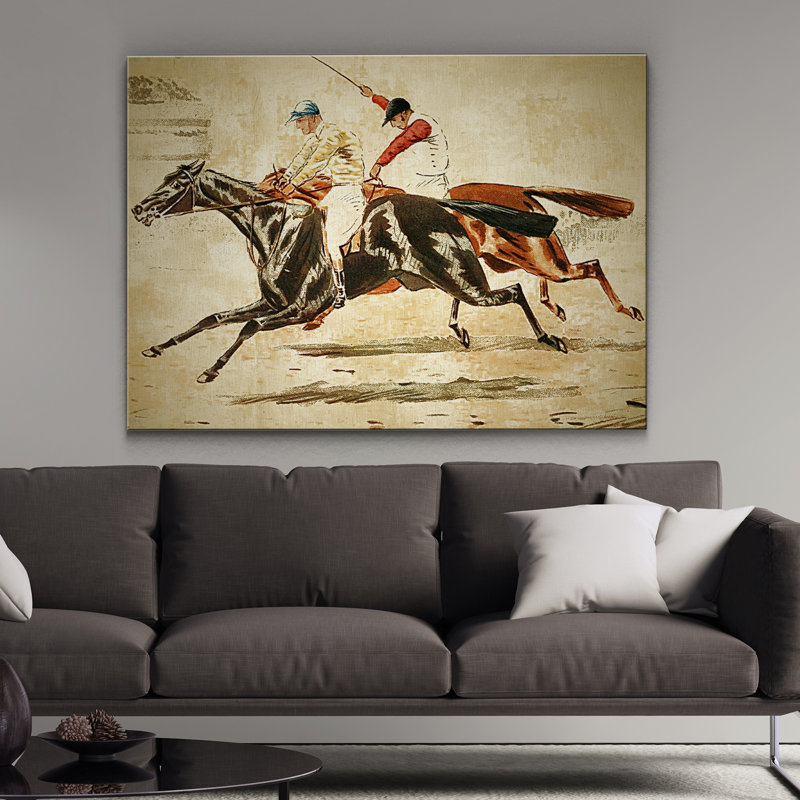 « équin sketch v », impression, H 32 po x l 48 po x P 1,5 po, Pas de tapis, Toile tendue