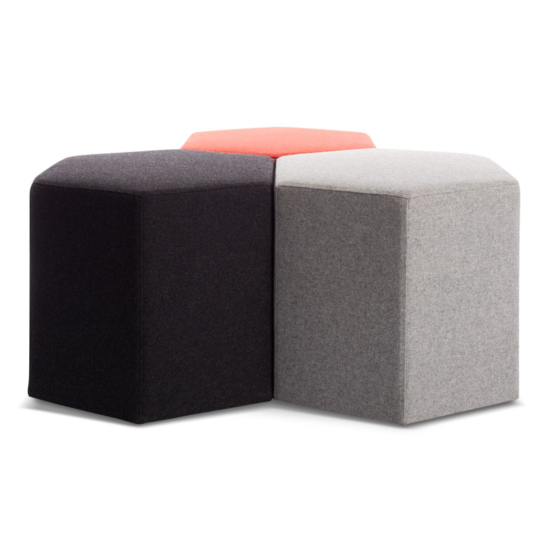 Hecks Hexagon Ottoman, Vesper Charcoal