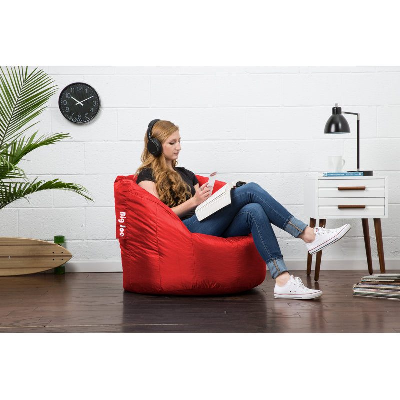 Standard Bean Bag Chair, Red 100% Polyester, Milano