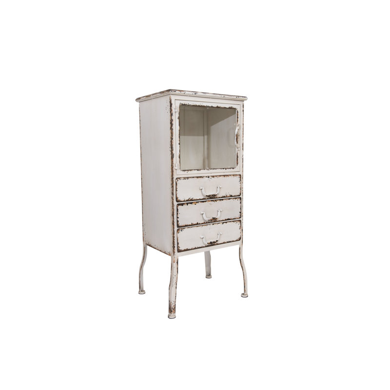 Metal Storage Cabinet with 3 Drawers, White