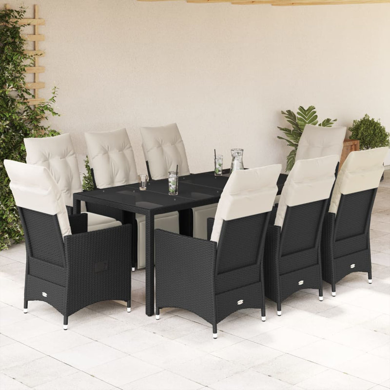  Garden Dining Set Black