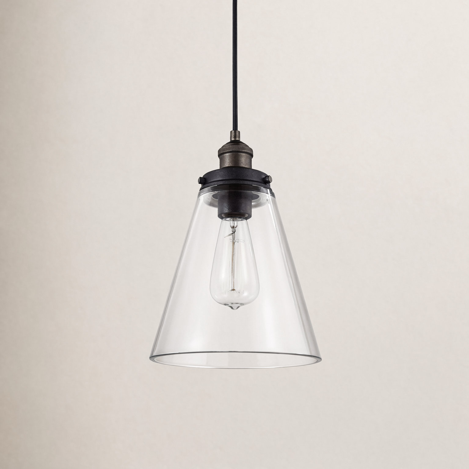 Topanga Single Light Glass Dimmable Pendant, Painted Aged Brass/Dark Weathered Zinc, 11.62" H x 8.5" W x 8.5" D
