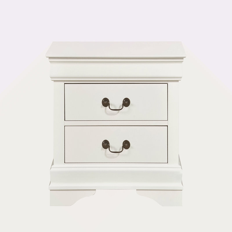 Table de chevet classique de style classique Louis Philippe, Blanc