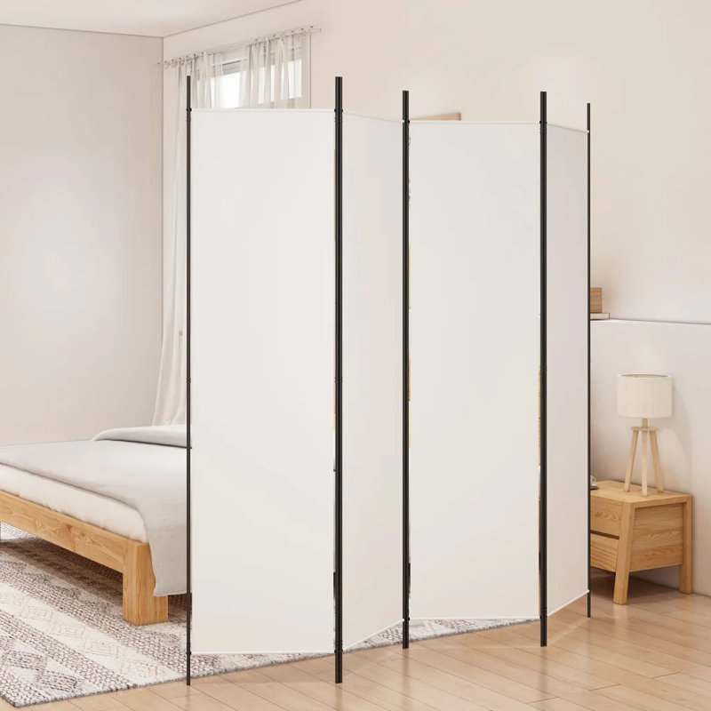 Kasimir Folding Room Divider, White, 4, 200cm H x 200cm W