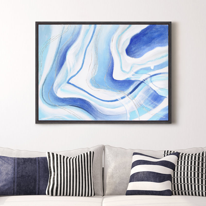 Sky Elixer Textured Hand Painted Canvas Wall Art with Silver Foil by Martin Edwards