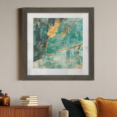 " Teal Lace I " Painting Print