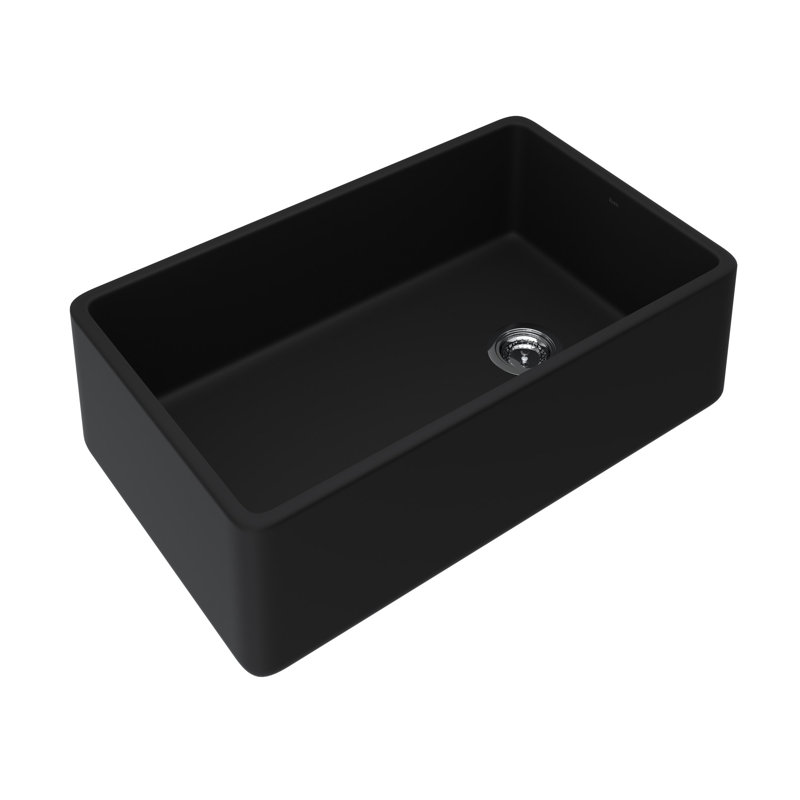 Allia™ 32" Fireclay Single Bowl Apron Front Kitchen Sink, Matte Black