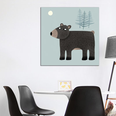 The Bear, The Trees & The Moon by Nic Squirrell - Wrapped Canvas Gallery-Wrapped Canvas Giclée