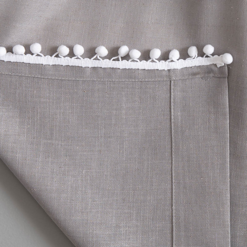 Wyola Polyester/Linen Light-Filtering Curtain Panel with Rod Pocket Top, 50" W x 63" L, Gray