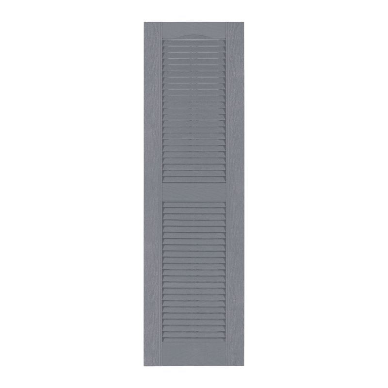 Volet à persiennes sur mesure avec dessus cathédrale, Gris colombe, 74", 12"