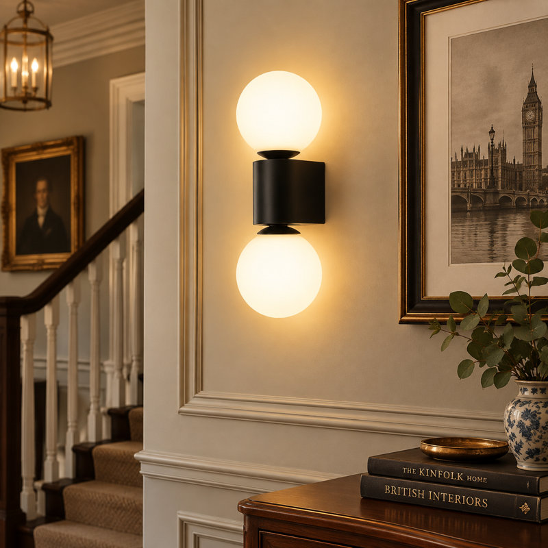 Sharissa 2-Light Black Armed Sconce