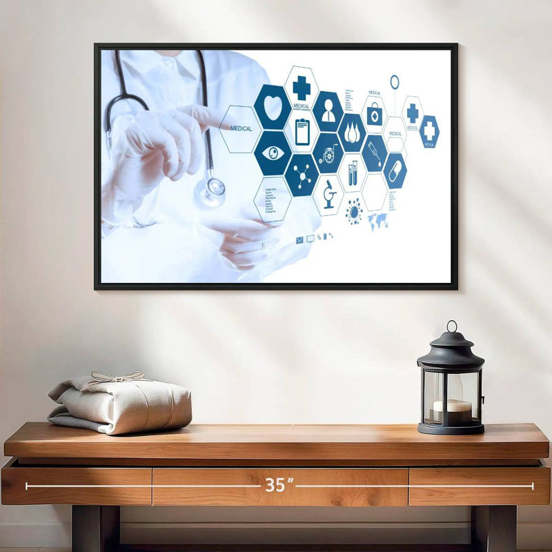 Technologie médicale avancée, 25 po x 17 po, Cadre flottant noir