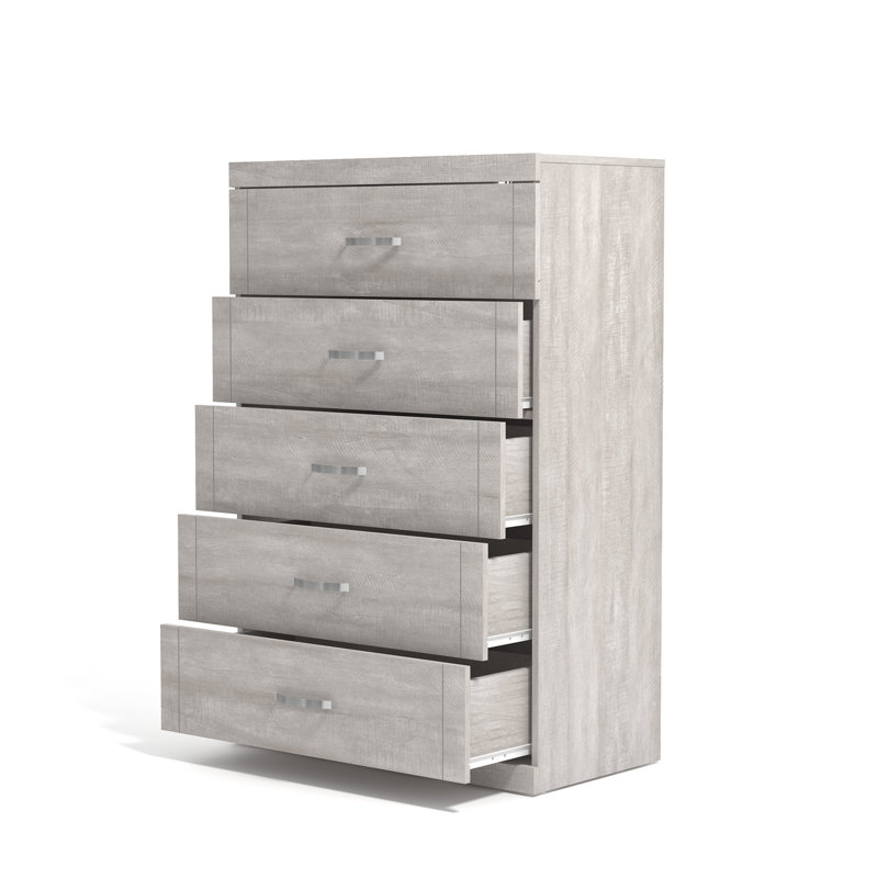 Avigail 5 Drawer 30.70'' W Dresser, Light Gray
