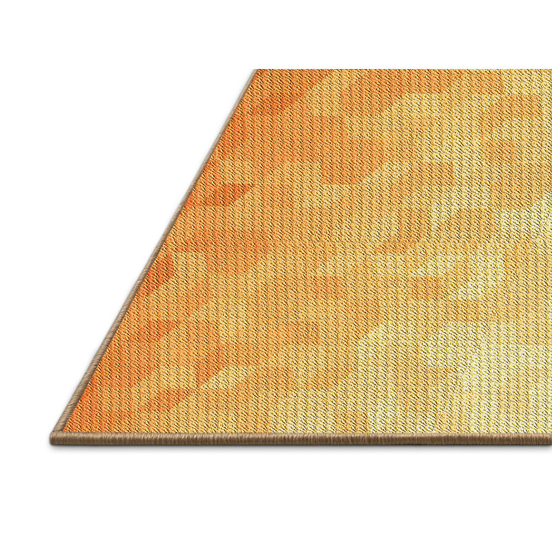 Tapis jaune en laine géométrique antonelli, Rectangle 2 pi x 4 pi