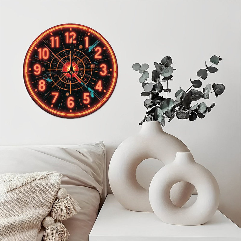 Horloge murale 10 po MDF avec mouvement à quartz silencieux et crochet