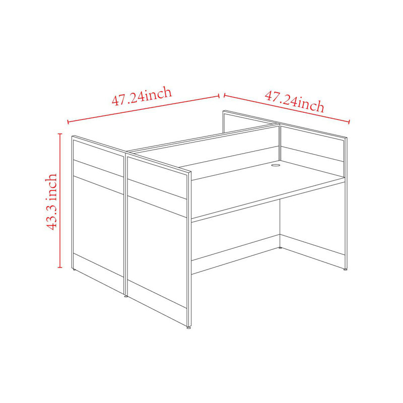 Miland Rectangle 2 Person 47.24'' L Training Table