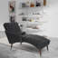 Chaise longue d'intérieur avec accoudoirs et pieds en bois massif, chaise longue rembourrée avec coussin pour le salon, la chambre à coucher-771842231