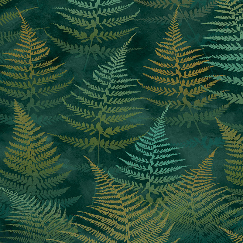 Floral Metallic Wallpaper Roll, Emerald