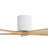 52 In. Indoor Flush Mount Ceiling Fan Without Light, 5 Solid Wood Blades,white And Natural Wood Grain-1782381371