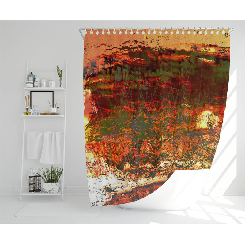 Red Branches Designer Shower Curtain