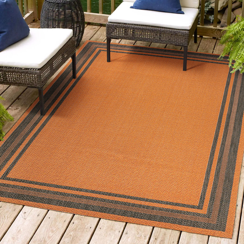 Tapis orange / gris foncé Hastin, Rectangle 4pi x 6 pi