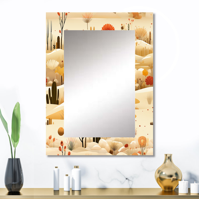 Cardarius Cactus Desert Dreams Boho - Miroir mural floral, 32 po x 24 po