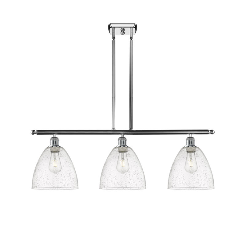 Luminaire suspendu linéaire à 3 lumières pour îlot de cuisine Amren, Ampoule non incluse, H 45,75 po x l 36 po x P 9 po