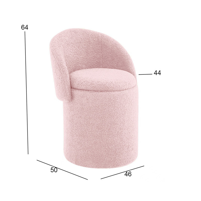 Manufactured Wood Accent Stool, Pink